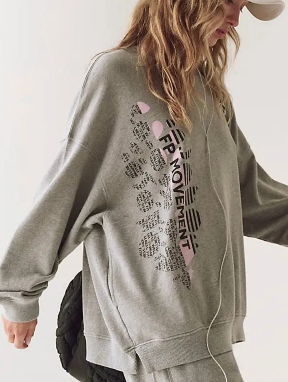 NWT Free People Grey ALL STAR Logo Crewneck Sz XL